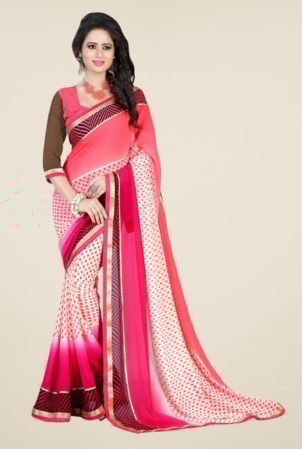 Triveni Multicolor Printed Faux Georgette Saree Triveni Multicolor Printed Faux Georgette Saree