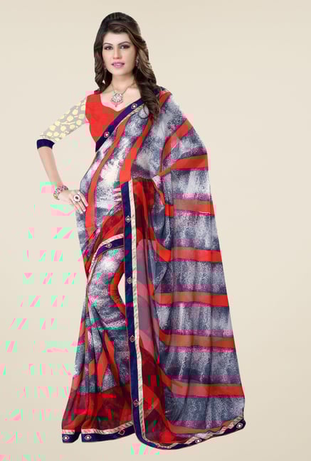 Triveni Multicolor Printed Faux Georgette Saree Triveni Multicolor Printed Faux Georgette Saree