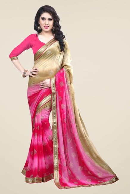 Triveni Multicolor Printed Faux Georgette Saree Triveni Multicolor Printed Faux Georgette Saree