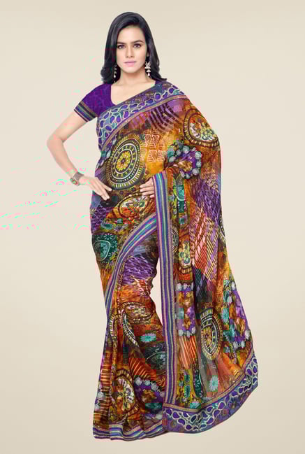 Triveni Multicolor Floral Faux Georgette Saree Triveni Multicolor Floral Faux Georgette Saree