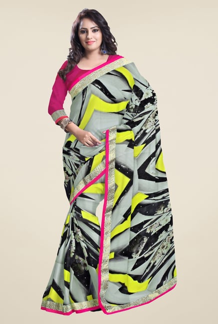 Triveni Multicolor Printed Faux Georgette Saree Triveni Multicolor Printed Faux Georgette Saree