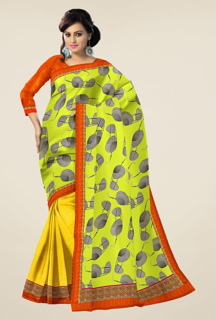 Triveni Yellow Printed Faux Georgette Saree Triveni Yellow Printed Faux Georgette Saree