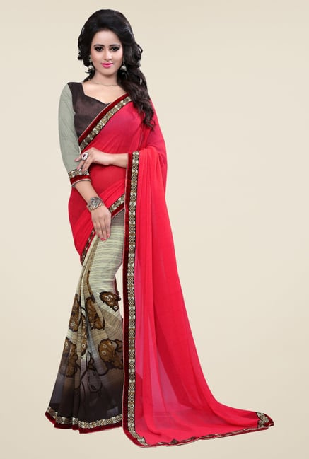 Triveni Multicolor Printed Faux Georgette Saree Triveni Multicolor Printed Faux Georgette Saree