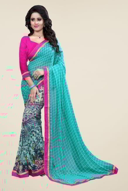 Triveni Multicolor Printed Faux Georgette Saree Triveni Multicolor Printed Faux Georgette Saree