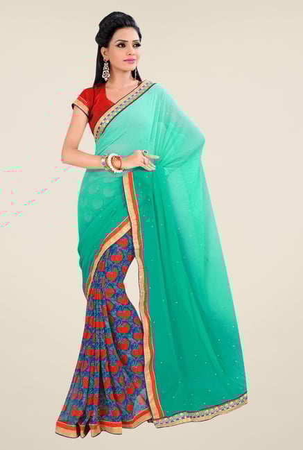 Triveni Multicolor Printed Faux Georgette Saree Triveni Multicolor Printed Faux Georgette Saree