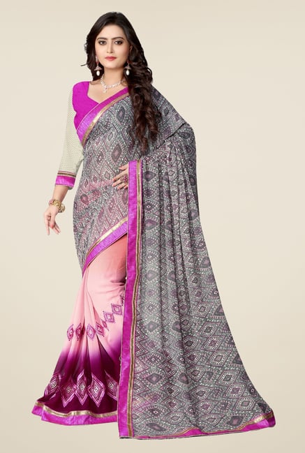 Triveni Multicolor Printed Faux Georgette Saree Triveni Multicolor Printed Faux Georgette Saree