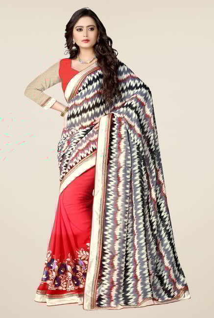 Triveni Multicolor Printed Faux Georgette Saree Triveni Multicolor Printed Faux Georgette Saree