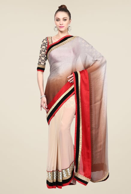 Triveni Multicolor Georgette Jacquard Dry Clean Saree Triveni Multicolor Georgette Jacquard Dry Clean Saree