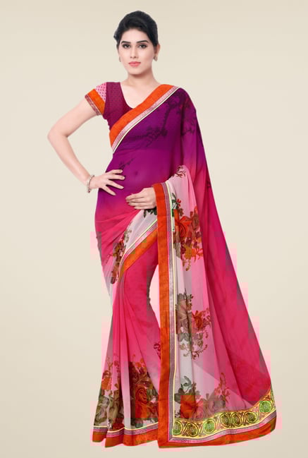 Triveni Multicolor Printed Faux Georgette Saree Triveni Multicolor Printed Faux Georgette Saree