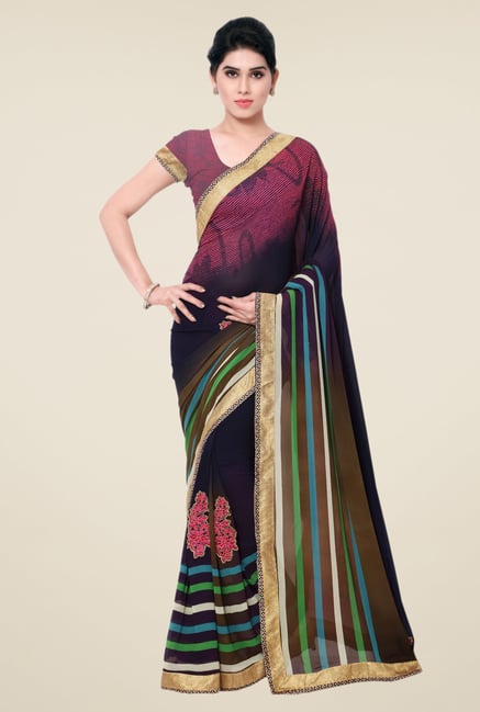 Triveni Multicolor Printed Faux Georgette Saree Triveni Multicolor Printed Faux Georgette Saree