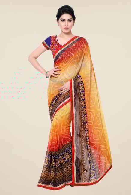 Triveni Multicolor Printed Faux Georgette Saree Triveni Multicolor Printed Faux Georgette Saree