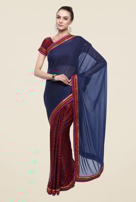 Triveni Multicolor Printed Georgette Lycra Saree Triveni Multicolor Printed Georgette Lycra Saree