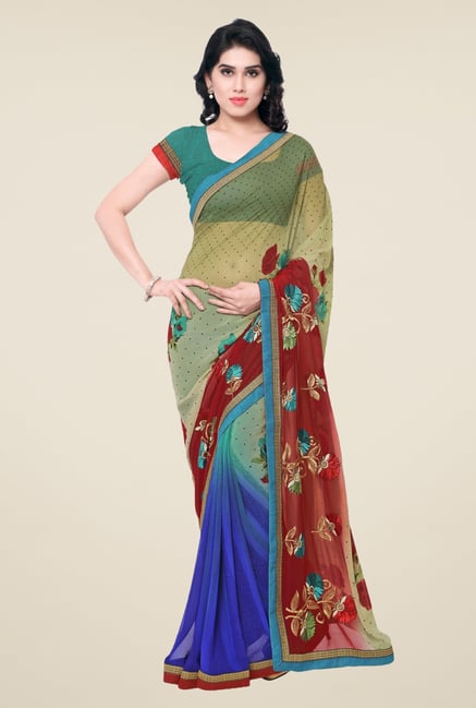 Triveni Multicolor Printed Faux Georgette Saree Triveni Multicolor Printed Faux Georgette Saree