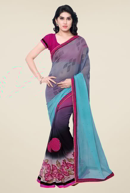 Triveni Multicolor Printed Faux Georgette Saree Triveni Multicolor Printed Faux Georgette Saree