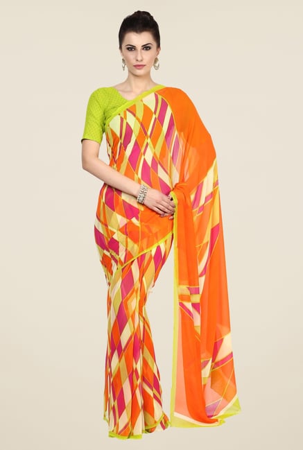 Triveni Multicolor Printed Faux Georgette Saree Triveni Multicolor Printed Faux Georgette Saree