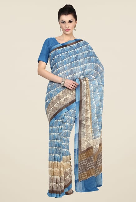 Triveni Multicolor Printed Faux Georgette Saree Triveni Multicolor Printed Faux Georgette Saree