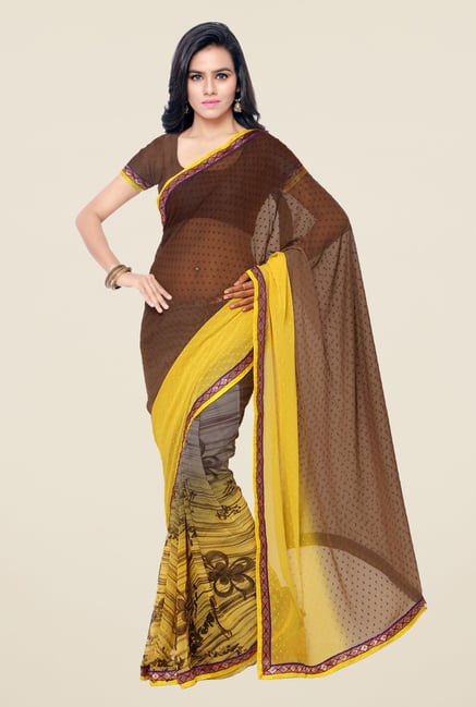 Triveni Multicolor Printed Georgette Viscose Saree Triveni Multicolor Printed Georgette Viscose Saree