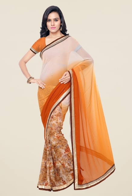 Triveni Multicolor Printed Faux Georgette Saree Triveni Multicolor Printed Faux Georgette Saree