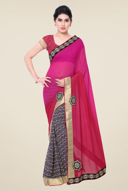 Triveni Multicolor Printed Faux Georgette Saree Triveni Multicolor Printed Faux Georgette Saree