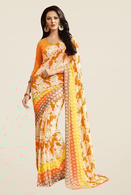 Triveni Multicolor Printed Faux Georgette Saree Triveni Multicolor Printed Faux Georgette Saree