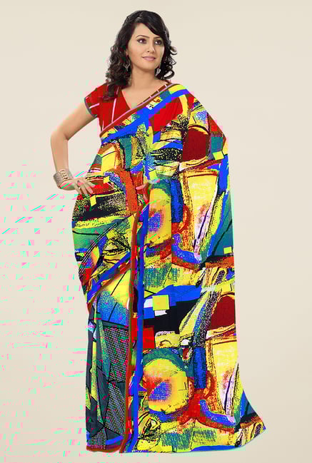 Triveni Multicolor Printed Faux Georgette Saree Triveni Multicolor Printed Faux Georgette Saree