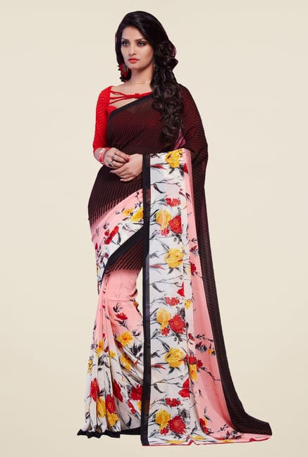 Triveni Multicolor Printed Faux Georgette Saree Triveni Multicolor Printed Faux Georgette Saree