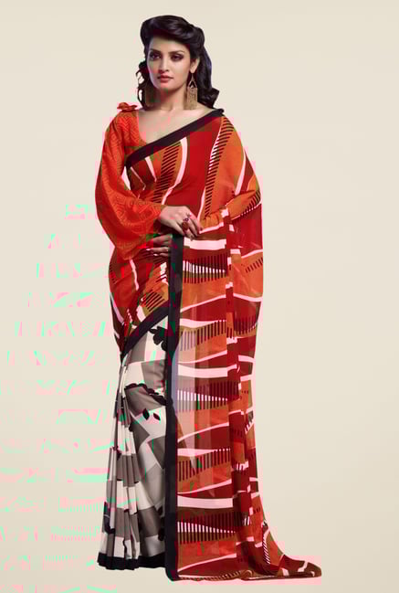 Triveni Multicolor Printed Faux Georgette Saree Triveni Multicolor Printed Faux Georgette Saree