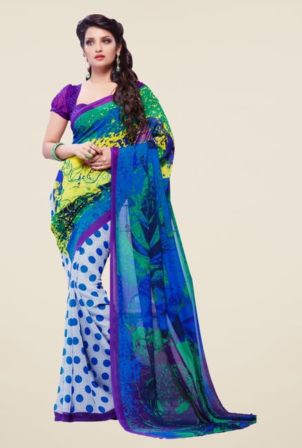 Triveni Multicolor Printed Faux Georgette Saree Triveni Multicolor Printed Faux Georgette Saree