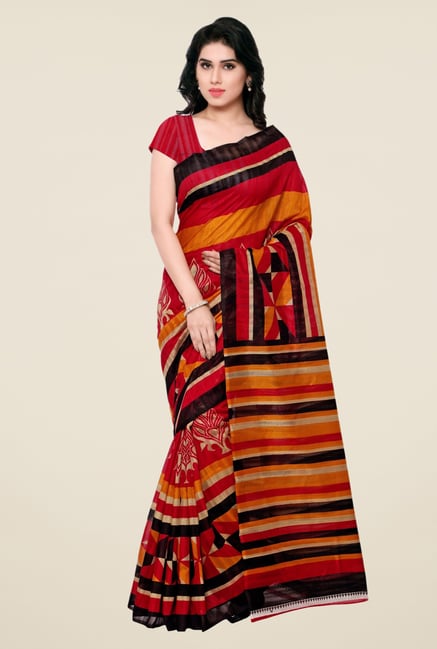 Triveni Multicolor Printed Art Silk Free Size Saree Triveni Multicolor Printed Art Silk Free Size Saree