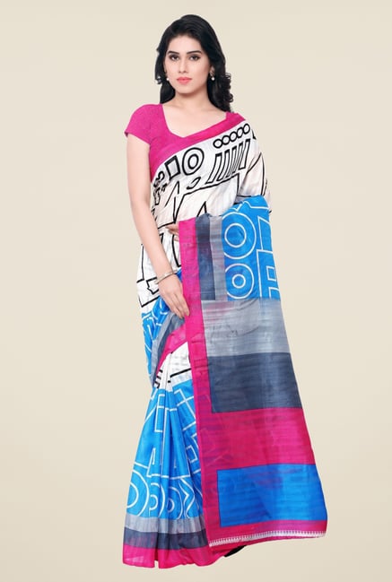Triveni Multicolor Printed Art Silk Dry Clean Saree Triveni Multicolor Printed Art Silk Dry Clean Saree