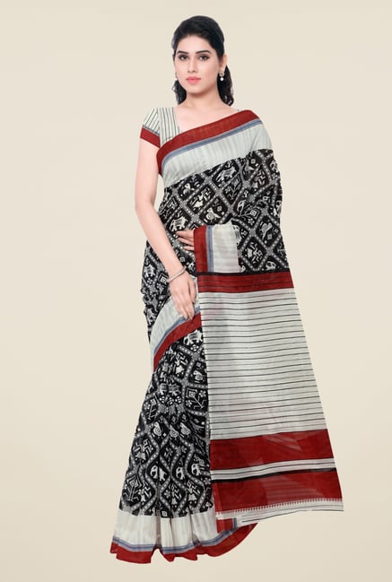 Triveni Black Printed Art Silk Saree Triveni Black Printed Art Silk Saree