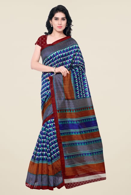 Triveni Multicolor Printed Free Size Saree Triveni Multicolor Printed Free Size Saree