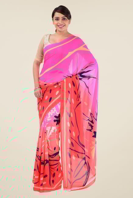 Triveni Multicolor Printed Faux Georgette Saree Triveni Multicolor Printed Faux Georgette Saree