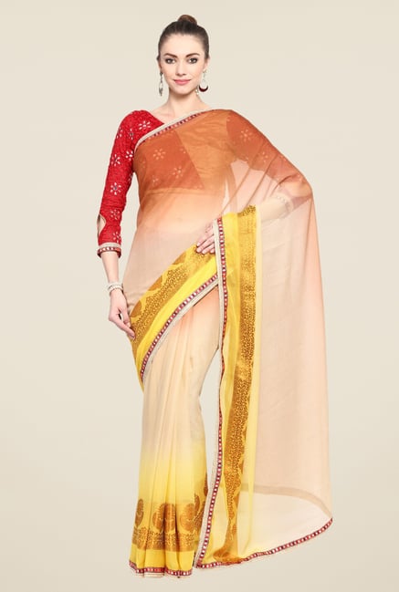 Triveni Multicolor Printed Faux Georgette Saree Triveni Multicolor Printed Faux Georgette Saree