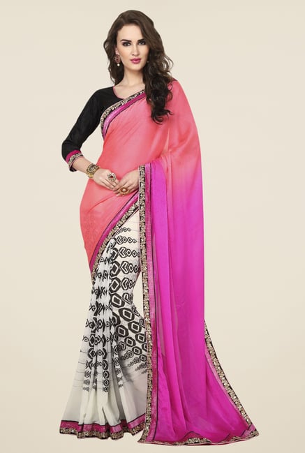 Triveni Multicolor Georgette Jacquard Dry Clean Saree Triveni Multicolor Georgette Jacquard Dry Clean Saree