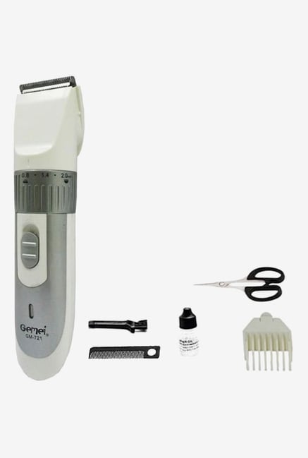 Gemei TRI-721-S-CS Trimmer for Men (White & Grey) Gemei TRI-721-S-CS Trimmer for Men (White & Grey)