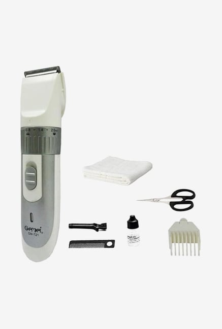 Gemei TRI-721-S-CST Trimmer for Men (White & Grey) Gemei TRI-721-S-CST Trimmer for Men (White & Grey)