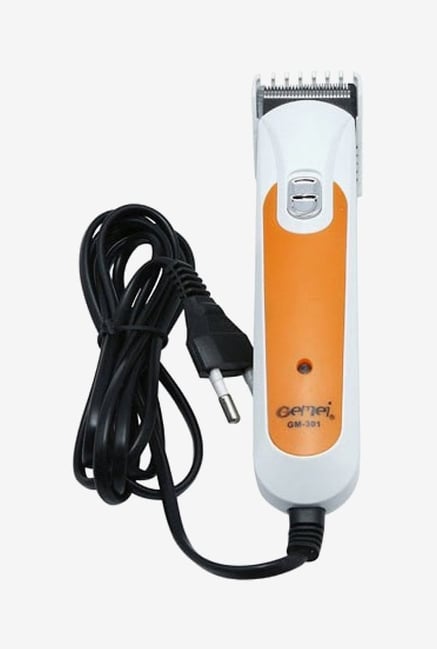 Gemei Rechargeable GM-301-CST Trimmer for Men (White/Orange) Gemei Rechargeable GM-301-CST Trimmer for Men (White/Orange)