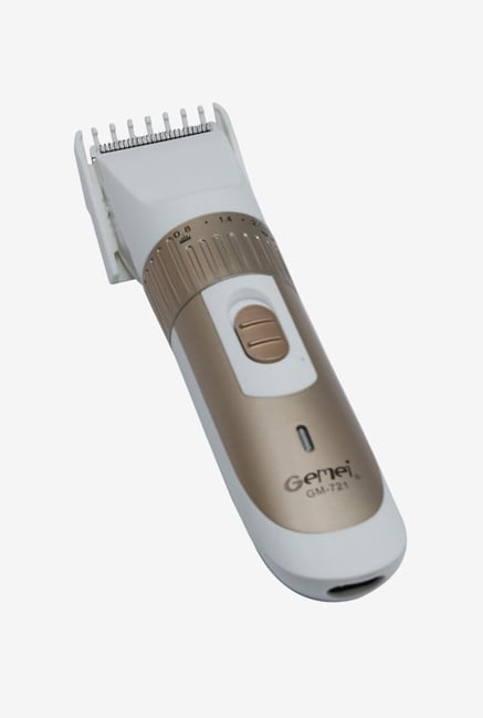 Gemei GM 721 Rechargeable Trimmer for Unisex (White/Gold) Gemei GM 721 Rechargeable Trimmer for Unisex (White/Gold)