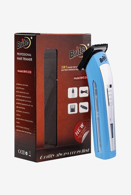 Brite BHT-510 Trimmer for Men (White & Blue) Brite BHT-510 Trimmer for Men (White & Blue)