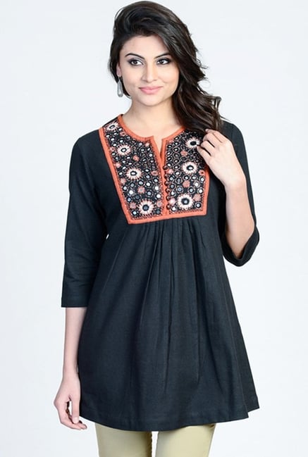 Fabindia Black Embroidered Tunic Fabindia Black Embroidered Tunic