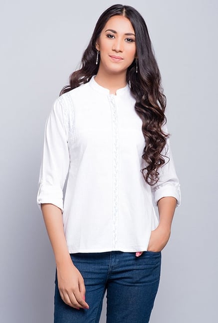 Fabindia White Solid Shirt Fabindia White Solid Shirt