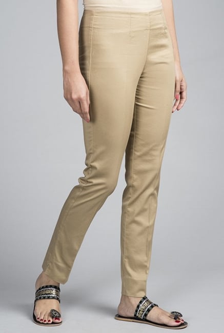 Fabindia Beige Solid Trousers Fabindia Beige Solid Trousers
