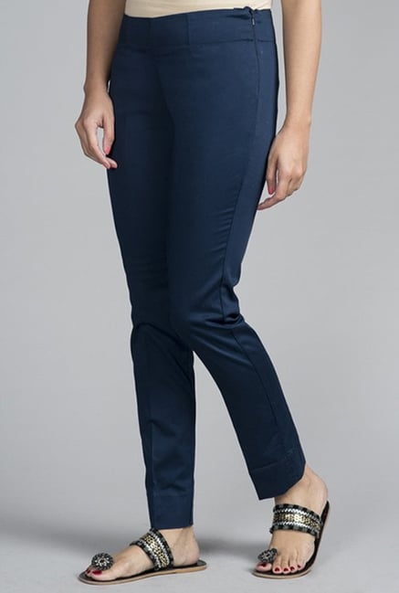 Fabindia Navy Solid Trousers Fabindia Navy Solid Trousers