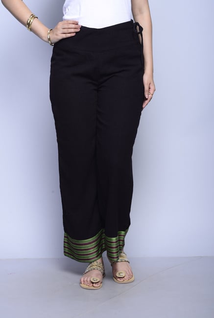 Fabindia Black Solid Palazzos Fabindia Black Solid Palazzos