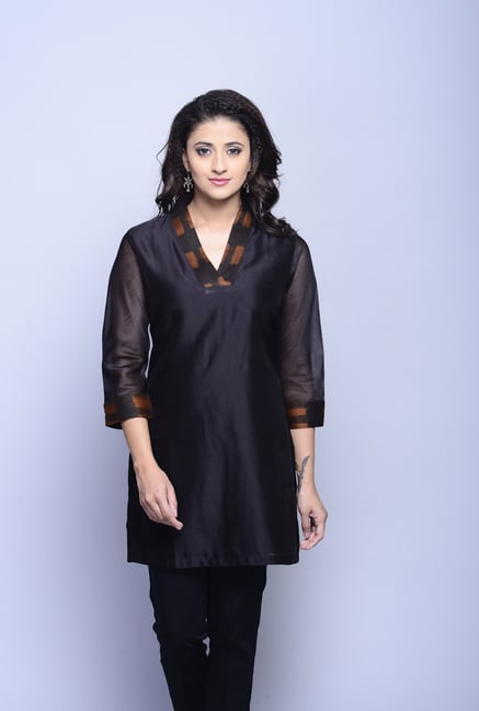 Fabindia Black Solid Kurti Fabindia Black Solid Kurti