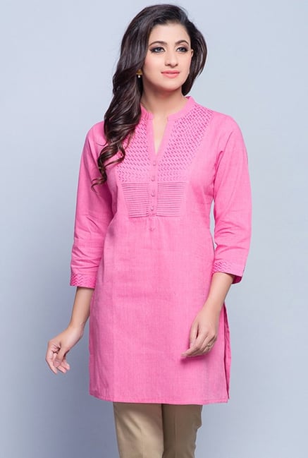 Fabindia Pink Embroidered Kurti Fabindia Pink Embroidered Kurti