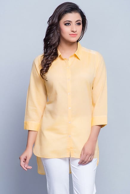 Fabindia Orange Solid Tunic Fabindia Orange Solid Tunic