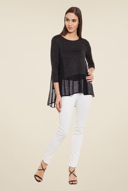 Femella Black Solid Top Femella Black Solid Top