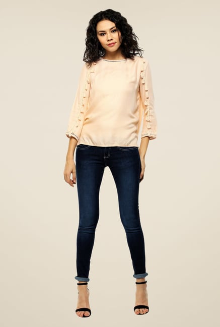 Femella Peach Solid Top Femella Peach Solid Top